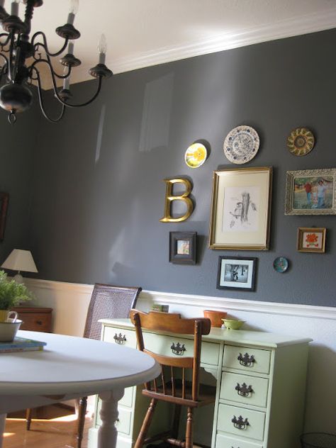 PAINT: Behr Dark Ash Behr Paint Bedroom, Behr Gray, Paint Bedroom, Interior House Colors, Dark Ash, Behr Paint, Dining Room Colors, After Pictures, House Kitchen