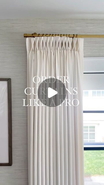 Meredith Drew on Instagram: "Order & install curtains like a PRO! Save for later! 

✨Comment YES CURTAINS for the link to shop my favorite custom curtains from @twopagescurtains 

Panel Width:
•	Order curtains that are 1-2 times the width of your window.
•	Consider the stack widths of each panel. Estimated stack widths are as follows: 10” for 50” wide panel, 15” for 75” wide panel, 20” for 100” wide panel, 30” for 150” wide panel.
•	Use the stack width to determine how far past the window molding to extend the rod. I recommend extending the rod 4-20” past the window, depending on your stack width and your space.

Panel Length:
•	Order your curtains so when they are installed, they barely touch the ground. (Max should be 1/2” off the floor) 
•	If you have rod installed, measure from Great Room Curtains, Curtain Installation, Ceiling Curtains, Window Molding, Save For Later, Custom Curtains, Like A Pro, 4 20, The Window