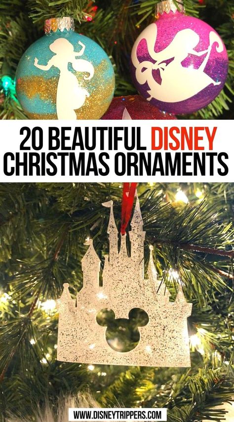 20 Beautiful Disney Christmas Ornaments Disney Christmas Diy, Disney Ornaments Diy, Disney Christmas Crafts, Disney Decorations, Advent Ideas, Travel Disney, Disney Christmas Decorations, Disney Christmas Tree, Disney Christmas Ornaments