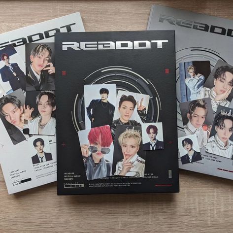 #treasure #reboot Treasure Album, Pop Albums, Girls Life, Dream Room, Album Covers, Photo Cards, Fangirl, Notebook, Healing