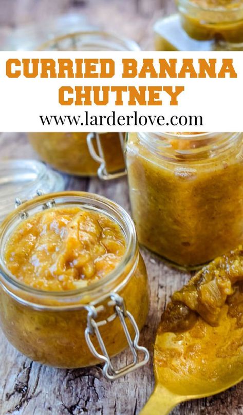 This curried banana chutney is super easy to make and tastes delicious with everything from an Indian takeaway to a whicken wrap or a toasted cheese sandwich #curriedbananachutney #bananachutney #chutney #savourypreserves #indianfood #larderlove Toasted Cheese Sandwich, Toasted Cheese, Banana Curry, Ginger Jam, Indian Takeaway, Healthy Food Habits, Relish Recipes, Curry Spices, Chutney Recipes