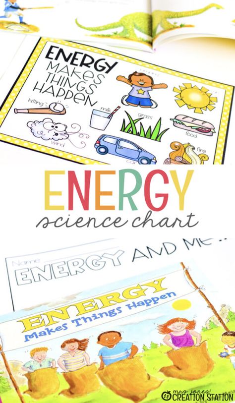 Science is all around us and it can be very intriguing for your little learners. An energy unit is one that all kids will want to know about. To start off, you read a book to the students about energy. It is a fun way to get their minds thinking on the energy around them. The free printable chart and page pair fantastically with these energy books. Get yours today. #science #kids #free #printable #books Energy Science Activities, Energy Books, Teaching Energy, Education Printables, Science Chart, Energy Science, Energy Kids, What Is Energy, Science Kids