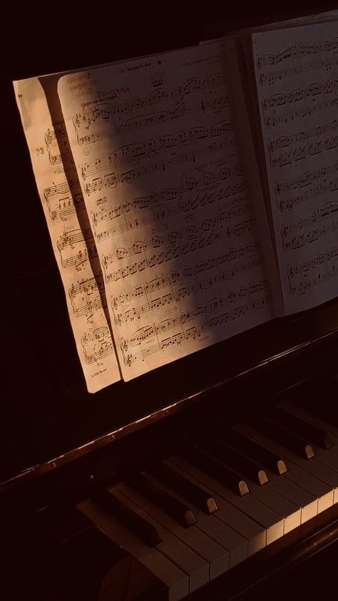 Musical Photography, Brown Piano, Classical Sheet Music, Medieval Music, Insta Aesthetic, Medieval Aesthetic, Music Aesthetic, Brown Aesthetic, I Fall In Love