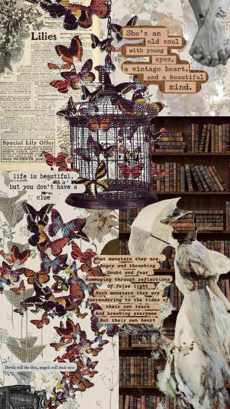 #astheticcollage #vintage #vibes #vintage #booksaesthetic #flowersaesthetic #indie #butterfly #poetry #poetrycollage #art Butterfly Poetry, Indie Butterfly, Indie Collage, Phone Backround, Butterfly Collage, Animal Wallpapers, Poor Things, Butterfly Aesthetic, Workout Inspo