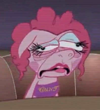 Pony Mov Icon, Pinkamena Pfp, Pinkie Pie Funny, Pony Mov, Cursed Mlp, Pinkie Pie Icon, Mlp Pfps, Mlp Aesthetic, Cybergoth Anime