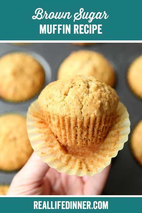 Brown Sugar Muffin Recipe ~ https://reallifedinner.com Basic Quick Bread Recipe, Brown Sugar Muffins, Creamy Cajun Pasta, Best Zucchini Bread, Chocolate Chip Muffin Recipe, Brown Sugar Recipes, Filled Muffins, Zucchini Bread Recipes, Baking Muffins