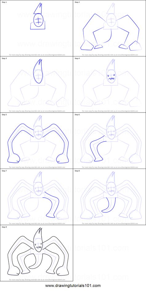 How to Draw The Mind Flayer Stranger Things printable step by step drawing sheet : DrawingTutorials101.com Dibujos Stranger Things Faciles, How To Draw 11 From Stranger Things, Mind Flayer Drawing, Mind Flayer Stranger Things Drawing, How To Draw A Demogorgon, Demogorgon Sketch, Mind Flayer Stranger Things, Stranger Things Monster Drawing, The Mind Flayer