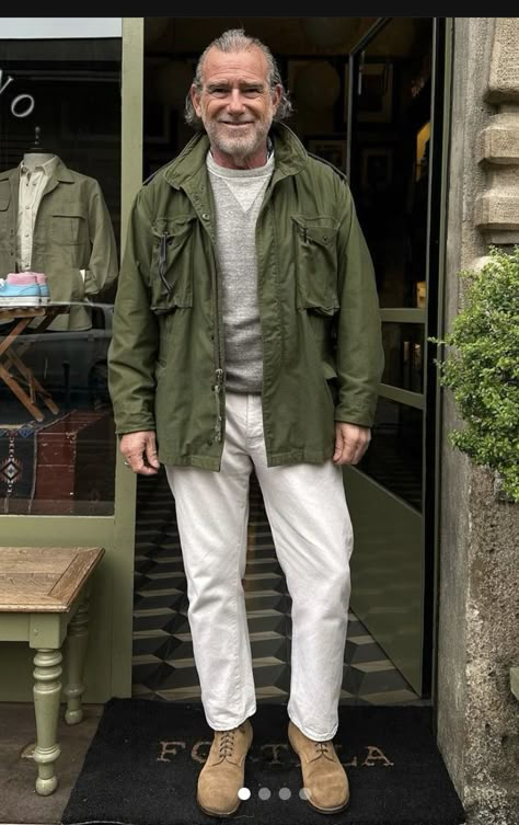 Sprezzatura Style For Men, Olive Outfit, Military Style Outerwear With Relaxed Fit, M65 Field Jacket Outfit, Sprezzatura Style, Field Jacket Outfit, Olive Military Style Utility Jacket For Streetwear, Olive Military Jacket Outfit, Mens Military Style Jacket