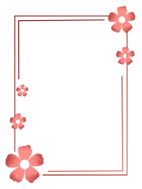 Flower Border Design Simple, Flower Border Design, Gradient Flower, Drawing Borders, Poster Decorations, Colorful Borders, Border Png, Geometric Border, Beautiful Pink Flowers