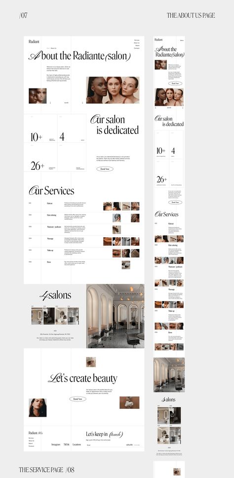 Hair salon | Landing Page :: Behance Hairdresser Website, Product Landing Page Design, Beauty Landing Page, Hair Salon Website Design, Salon Website Design, Linkedin Design, Hair Websites, Product Design Graphic, Ui Design Website