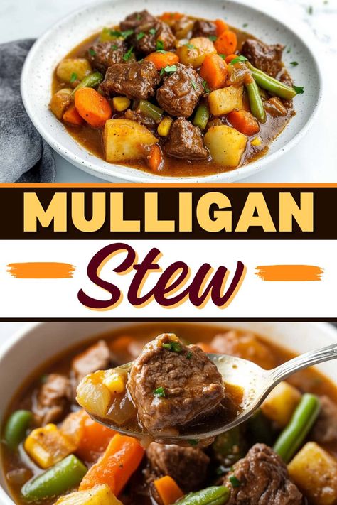 This easy Mulligan stew will warm you up and soothe your soul! With tender beef, veggies, and potatoes in a savory broth, it's too good to pass up. Need Stew Meat Recipes, Recipes With Beef Stew Meat Crockpot, Bone Broth Beef Stew, Soups And Stews Easy, Stews Crockpot, The Best Beef Stew, Stove Top Beef Stew, Christmas Stew Recipes, Beef Veggie Stew