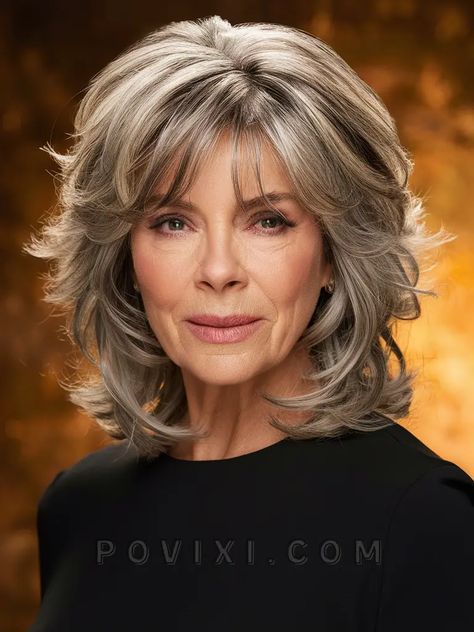 32 Hairstyles 2024 for Long Hair for Older Women Over 50 with Featuring Bangs, Layered Bobs and More Medium Textured Haircut, Long Hair For Older Women, Soft Bangs Wispy, Hair For Older Women, Soft Wispy Bangs, Layered Haircuts Straight, Long Hair Older Women, Picture Day Hair, Haircuts For Medium Length Hair