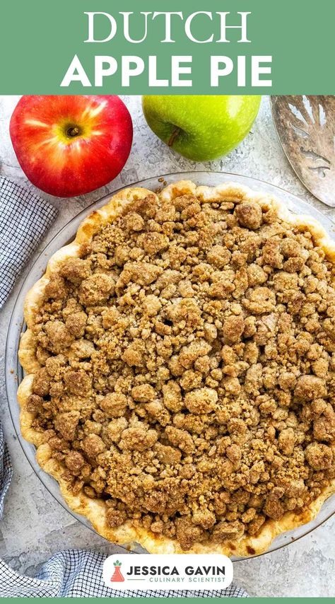 A holiday favorite, Dutch apple pie with tender spiced apples nestled in a flaky crust and a buttery crumble shell placed on top. Apple Pie With Crumble Topping, Apple Pie With No Top Crust, Dutch Apple Pie Topping Crumble Recipes, Crumb Top Apple Pie Recipe, Easy Dutch Apple Pie, Crumble Recipes, Apple Crisp Pie, Dutch Apple Pie Recipe, Hot Desserts