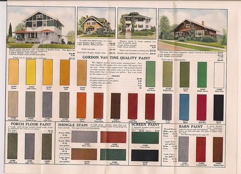 1920s Exterior Color Choice by myvantine, via Flickr Edwardian Colours, 1925 Bungalow, Craftsman Bungalow Exterior, Historic Paint Colours, Painted Porch Floors, Craftsman Colors, Craftsman Houses, American Foursquare, Exterior Color Palette