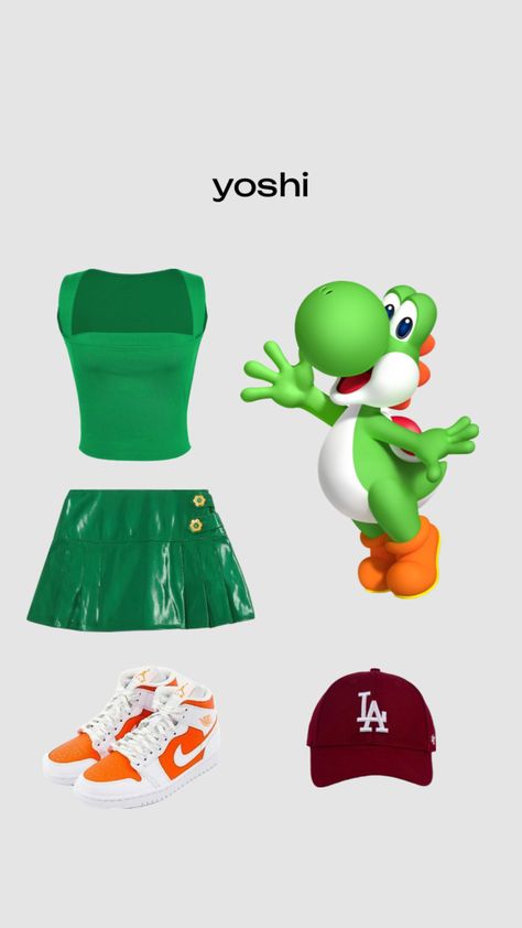 Mario Character Costumes, Yoshi Halloween, Mario Kart Costumes, Yoshi Costume, Mario Halloween Costumes, Super Mario Costumes, Mario Costume, Trio Halloween Costumes, Pretty Halloween Costumes