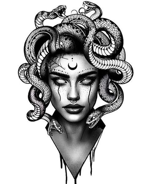 Medusa Drawing, Tattoo Homme, Catrina Tattoo, Medusa Tattoo Design, Medusa Art, Head Drawing, Mythology Tattoos, Drawing Tattoo, Medusa Tattoo