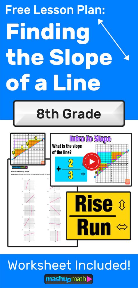 Graphing Linear Equations Activities, Slope Math, Linear Equations Activity, Math Games Middle School, Slope Of A Line, Finding Slope, Free Math Resources, Sat Math, Maths Activities Middle School