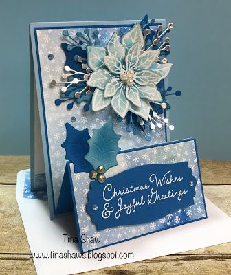 Tina Loves to Stamp: Fancy Fold Easel Card Poinsettia Petals Folded Christmas Cards, Vintage Scrapbooking, Poinsettia Cards, Stamped Christmas Cards, Fancy Fold Card Tutorials, Bubble Stickers, Beautiful Christmas Cards, Crafts Cards, Homemade Christmas Cards