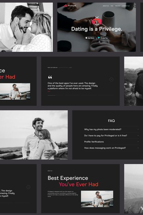 Privileged, is the world’s first dating app for privileged people. Designed with love and committed to working together to thrive and make a meaningful difference in the dating world. Dating Website Design, Dating App Design, Dating App Opening Lines, Dating App Prompt Answers, Dating Apps Quotes, Web Development Projects, Dating World, Dating Websites, App Store Google Play