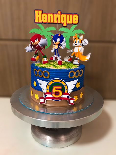 Sonic Birthday Cake, Bolo Sonic, Sonic Cake, Sonic Birthday Parties, Sonic Party, Christmas Holiday Cake, Tenth Birthday, Sonic Mania, Sonic Birthday