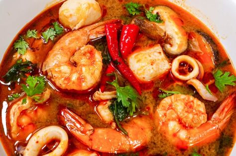 Thai Tom Yum Soup, Tom Yum Noodles, Thai Seafood, Tom Yum Paste, Thai Soup, Tom Yum Soup, Prawn Shrimp, Tom Yum, Chilli Paste