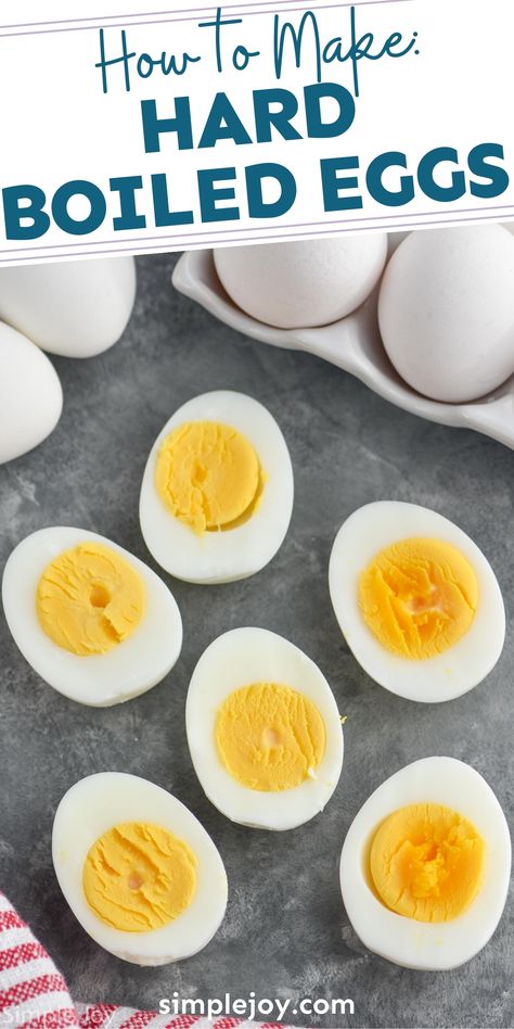 Hard boiled eggs are so easy to make and they are perfect as a healthy snack or a great addition to so many recipes. Learn how to make hard boiled eggs with these simple instructions. Baked Hard Boiled Eggs, Air Fryer Hard Boiled Eggs, Cooking Hard Boiled Eggs, Peeling Hard Boiled Eggs, Making Hard Boiled Eggs, Perfect Hard Boiled Eggs, Mango Avocado Salsa, Air Fryer Oven Recipes, Perfect Eggs