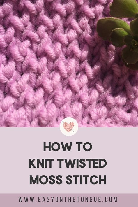 How to knit twisted moss stitch - a photo cannot do justice to the appearance of this stitch.  It is much lovelier in real life! via @https://za.pinterest.com/amandane/ Knitted Poppies, Moss Stitch Pattern, Work Diy, Moss Stitch, Easy Knitting Patterns, How To Start Knitting, How To Knit, Garter Stitch, Knitting Tutorial