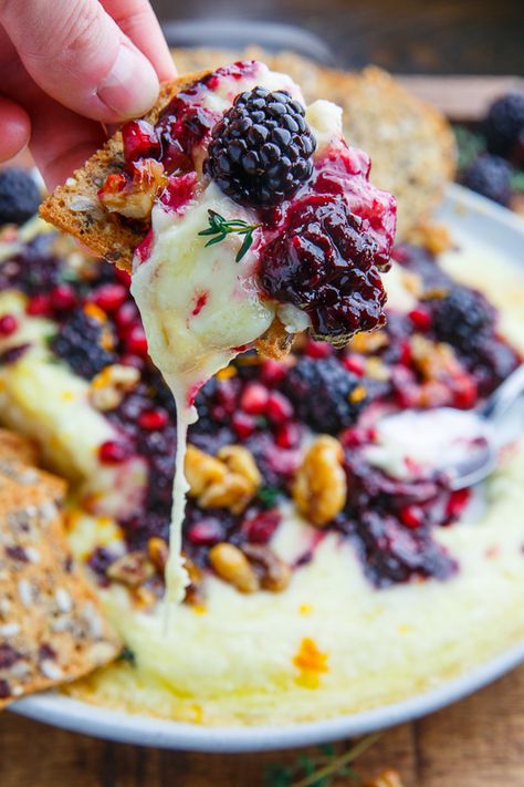 Baked Brie with Blackberry Compote and Candied Walnuts Blackberry Baked Brie, Candy Pecans, Candied Walnuts Recipe, Candied Walnut Recipe, Blackberry Compote, Baked Brie Recipes, Walnuts Recipe, Blackberry Sauce, Brie Recipes