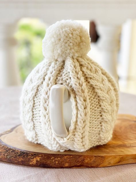 Knit Tea Cozy Pattern Free, Knit Tea Cozy Pattern, Knit Tea Cozy, Tea Cosy Pattern, Mug Cover, Tea Cozy Pattern, Tea Cosy Knitting Pattern, Knitted Tea Cosies, Crochet Tea Cozy