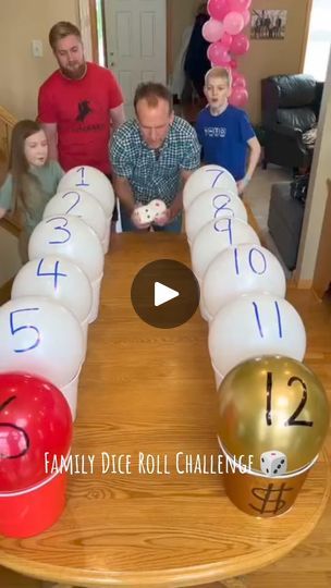 Christmas Dice Games For Family, Pop The Balloon Game, Balloon Pop Game, Funny Party Games, Balloon Games, Group Party, Family Fun Night, Roll The Dice, Balloon Pop