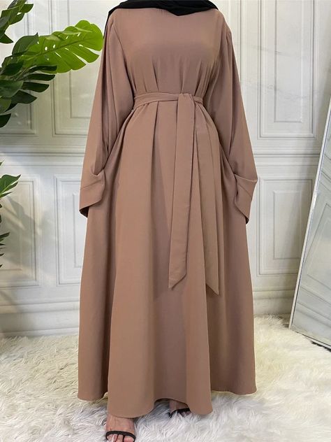 Muslim Fashion Dubai Abaya Long Hijab Dresses with Belt Islam Clothing Abayas African Dresses for