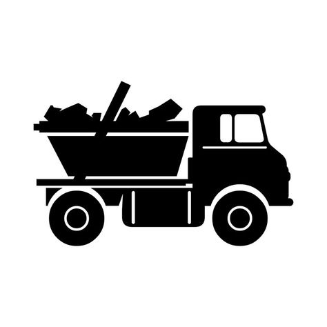 SVG Vector Icon Illustration Digital Download - Available from my Etsy store! Truck Logo, Truck Icon, Silhouette Drawing, Vector Icons Illustration, Garbage Truck, Illustration Digital, Dump Truck, Free Logo, Icon Illustration