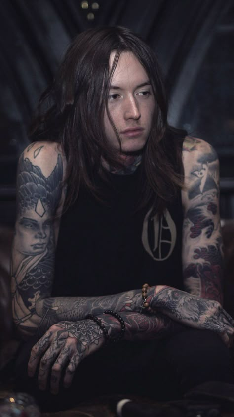 Noah Sebastian, Bad Omens, A Man, Long Hair, A Woman, Tattoos, Hair