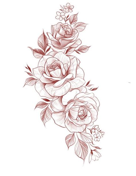 Roses Tattoo Design|#tattoo #handtattoo #tattoos #rosetattoo #tattoorose 864 Rose Drawing For Tattoo, Rose And Vines Drawing, Rose Tattoo Design Sleeve, Flowers That Go With Roses Tattoo, Flowers Roses Tattoo, Roses Tattoo Design Drawing, Two Roses Tattoo Design For Women, Rose Pattern Tattoo, Tattoo Rose Drawing