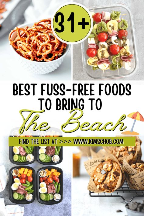 Vegetarian Beach Food, Easy Meals For The Beach, Beach Vacation Snacks, Best Beach Food To Pack, Beach Day Recipes, Snacks To Take To The Beach, Lunch Ideas For Beach, Beach Lunch Ideas Families, Food To Bring To The Beach