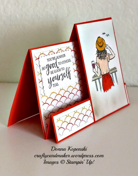 Stair Step Fold Card Tutorial, Side Step Fun Fold Card, Center Step Fun Fold Card, Step Fold Cards, Step Cards Template, Side Step Cards Ideas, Jackie Bolhuis Fun Fold Cards, Splitcoaststampers Cards, Greeting Card Sketches