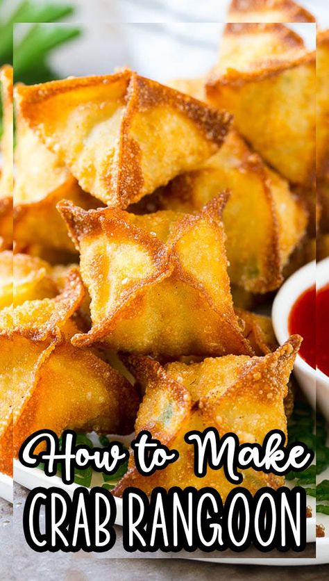 Homemade Crab Rangoon, Rangoon Recipe, Crab Rangoon Recipe, Crispy Wonton, Wonton Recipes, Crab Rangoon, Best Appetizer Recipes, Crab Recipes, Wontons