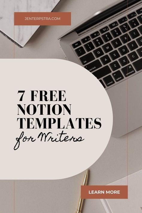 7 free Notion templates for writers for planning, drafting, and publishing creative writing // jenterpstra.com Novel Planning Templates Free, Notion For Writers Template, Notion For Artists, Writing Schedule Template, Notion For Authors, Notion Novel Writing Template, Writer Notion Template, Book Planning Template, Scrivener Aesthetic