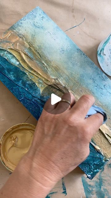 Acrylic Painting Texture Techniques, How To Do Texture Painting, How To Paint With Texture, Textured Abstract Painting Acrylics, Vintage Abstract Art, Easy Acrylic Painting Ideas On Canvas Abstract Art Diy Artwork, Mixed Media Abstract Art, How To Texture Paint On Canvas, Textured Art Tutorial