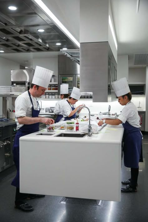 Executive pastry chef Elwyn Boyles (left) is seen working in the kitchen at The French Laundry restaurant in Yountville, California, on Thursday, Feb. 16, 2017. Photo: Gabrielle Lurie, The Chronicle Kitchen In Restaurant, French Restaurant Kitchen, Workshop Kitchen, Live Kitchen Restaurant, Professional Kitchen Restaurant, Kitchen Restaurant Design, Restaurant Kitchen Equipment, Central Kitchen, Restaurant Kitchen Design