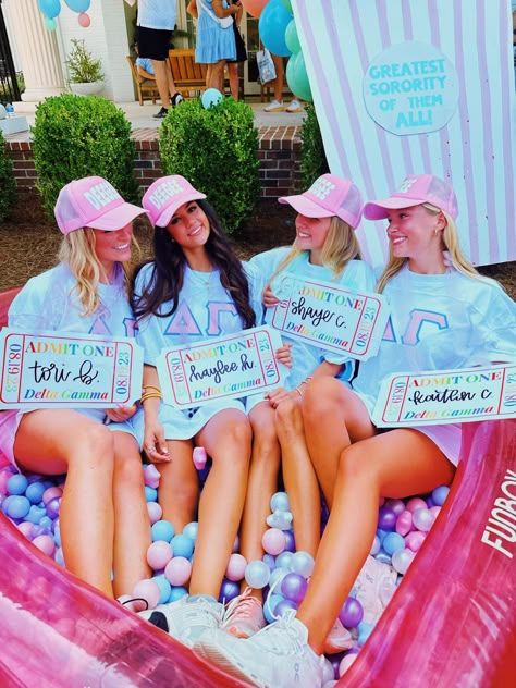 preppy, ole miss, cute, pink Sorority Carnival Theme, Circus Bid Day Theme, Carnival Bid Day Theme, Circus Bid Day, Unique Bid Day Themes, Sorority Bid Day Themes, Sorority Rush Week, Preppy Sorority, Sorority Themes