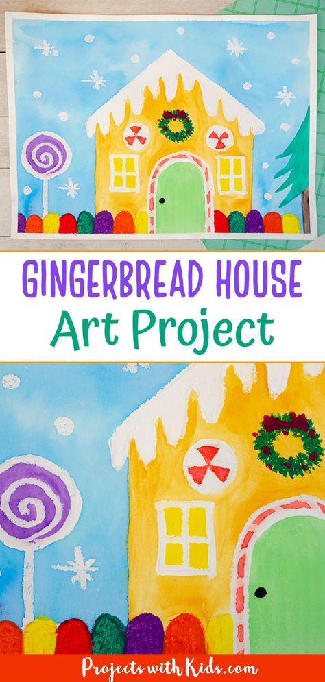 Christmas Art Projects For 5th Grade, Kindergarten Christmas Projects, Christmas Art For Kindergarteners, Kids Gingerbread Craft, Xmas Art For Kids, 2nd Grade Christmas Art Projects, 6th Grade Christmas Art Projects, Christmas Art Elementary, Christmas Art First Grade