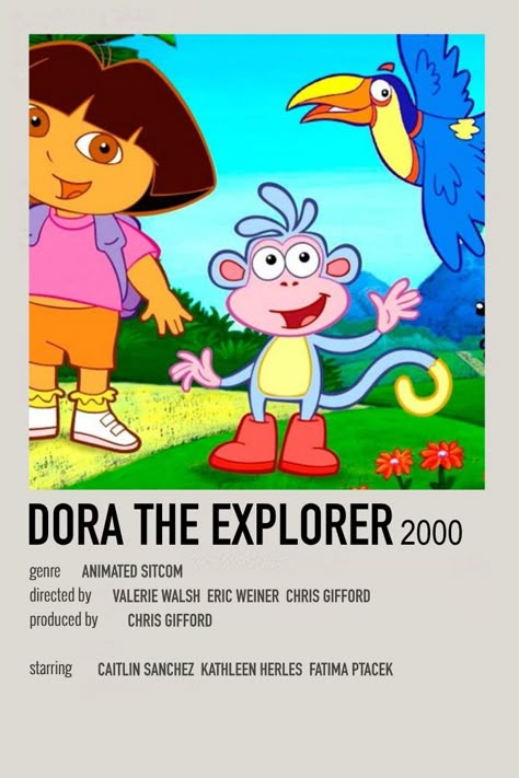 Dora The Explorer Poster, Cartoon Movies Poster, Spacetoon Cartoons, Dora Movie, Kids Movie Poster, Movie Character Posters, Old Cartoon Shows, Movies To Watch Teenagers, Iconic Movie Posters