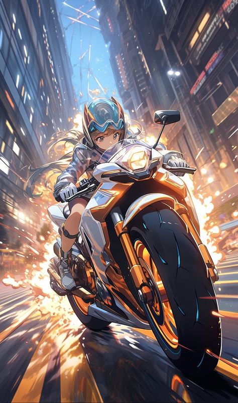 Bike Anime Wallpaper, Bike Anime, Anime Motorcycle, Wallpaper Digital Art, Legend Series, Beginner Artist, Star Wars Background, The Best Anime, Iconic Looks