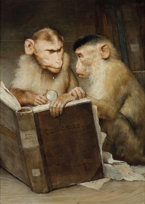 The Scholars, Gabriel von Max. Czech (1840 - 1915) Monkey Reading, Henri Fantin Latour, Istoria Artei, 19th Century Paintings, Monkey Art, Digital Museum, Arte Animal, Wassily Kandinsky, Gustav Klimt