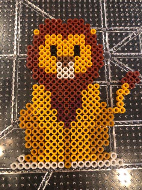 Lion Perler Bead Pattern, Lion Perler Beads, Hama Disney, Hamma Beads Ideas, Melty Bead Patterns, Easy Perler Beads Ideas, Hamma Beads, Tiny Cross Stitch, Hama Beads Design