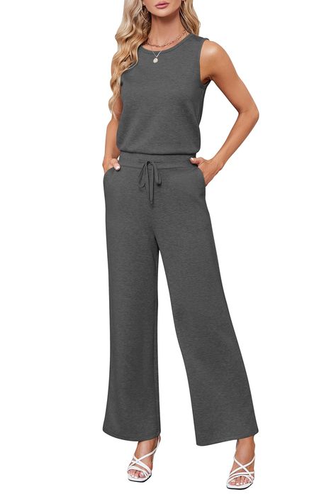 PRICES MAY VARY. 【Material】: 50%Rayon+45%Polyester+5%Spandex. This One Piece Jumpsuits for Women Dressy are Made of High-Quality Soft Fabric,Stretchy,Breathable,Skin-Friendly and Comfortable.Very Cozy To Touch And Wear. Please See the Detailed Sizing Chart in the Product Description for the Perfect Fit. 【Features】: This Sleeveless Belted Rompers for Women with Drawstring Elastic Waist. Slim Fit, Wide Leg Overalls, Button Closure Design of the Back, One Piece Outfits, 4-Way Stretch for Easy Movem Cheap Stretch Jumpsuits And Rompers For Fall, Clothes For Pear Shaped Women Triangle, Cheap Casual Jumpsuits And Rompers For Work, Cheap Chic Relaxed Fit Jumpsuits And Rompers, Best Petite Clothes On Amazon, Amazon Clothes For Women Over 50, Wardrobe For 40 Year Old Woman, Florida Teacher Outfits, Wrinkle Free Travel Clothes For Women