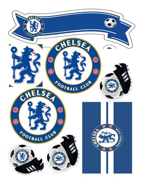 Chelsea Football Cake Topper Printable, Chelsea Cake Topper Printable, Chelsea Logo Printable, Chelsea Themed Party, Chelsea Stickers Printable, Chelsea Cakes For Men, Chelsea Cake Ideas, Football Stickers Printable, Chelsea Sticker