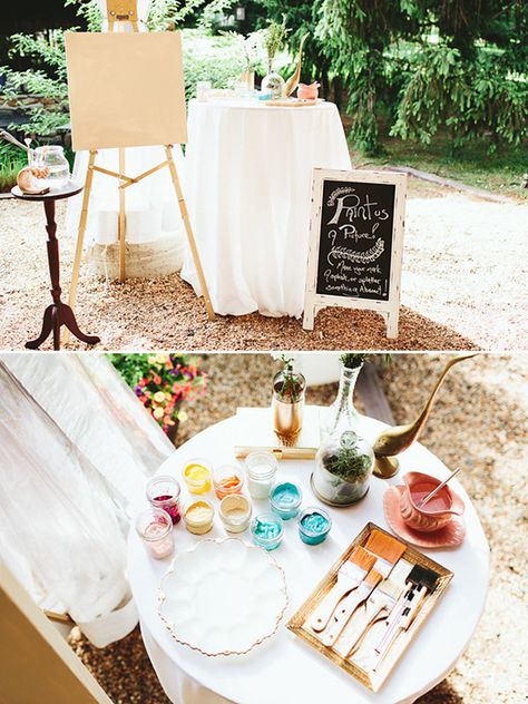 wedding guestbook painting @weddingchicks Wedding Art Painting, Wedding Reception Guest, Forest Theme Wedding, Wedding Canvas, Barn Wedding Decorations, Wedding Painting, Wedding Money, Wanting More, Wedding Activities