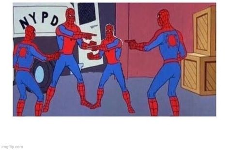 Four spider man pointing Spiderman Pointing At Each Other, Spider Man Pointing, Spiderman Pointing, Pointing At Each Other, Man Pointing, Nfl Memes, Meme Page, You Meme, Meme Template